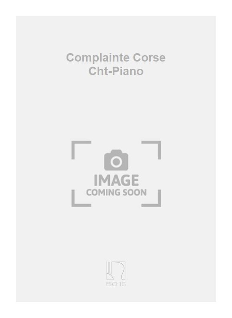 Complainte Corse Cht-Piano